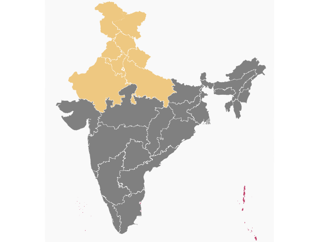 North India map icon