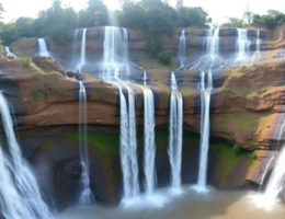 Cherrapunji (Sohra) Seven-Sisters-Waterfall-Nohsngithiang-Falls-in-Cherrapunji-with-seven-parallel-streams-